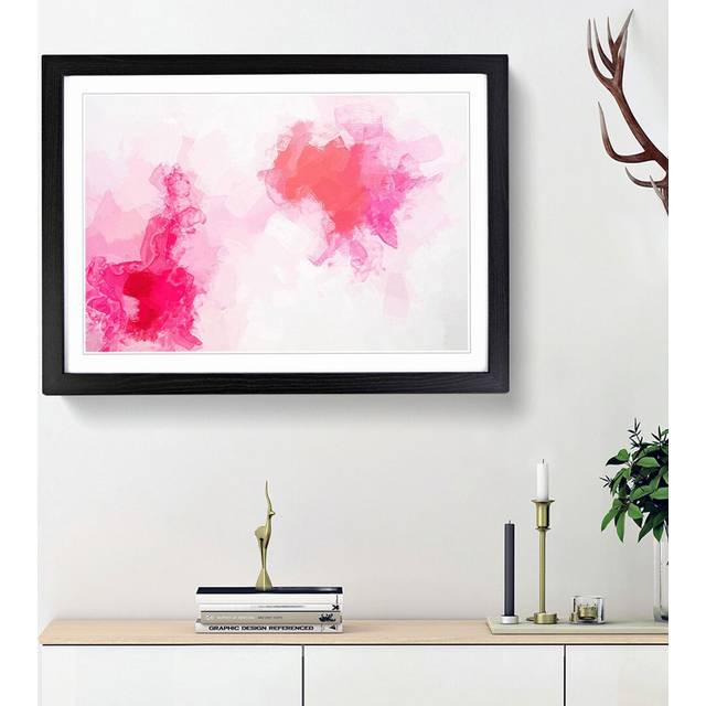 Alive with Love in Abstract - Picture Frame Painting Print - Black Framed (36cm H x 48cm W x 2cm D)