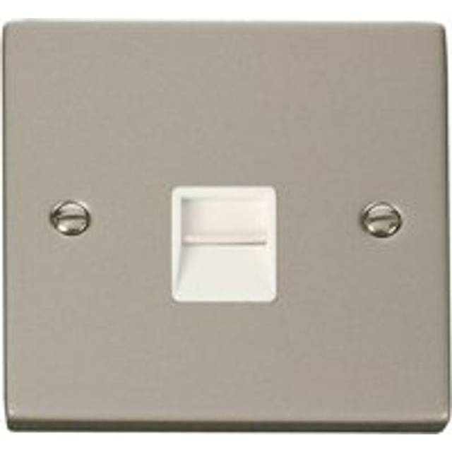 Se Home - Pearl Nickel Secondary Telephone Single Socket - White Trim
