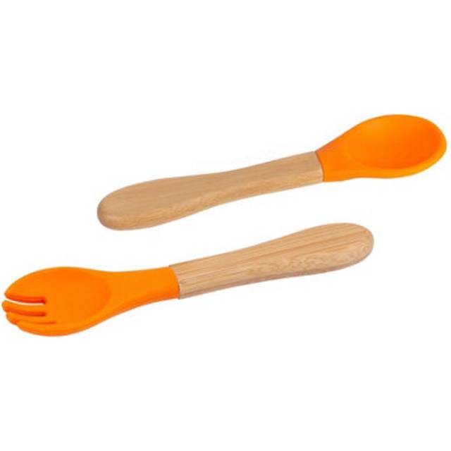 Bamboo Baby Weaning Fork Spoon Set - Blue