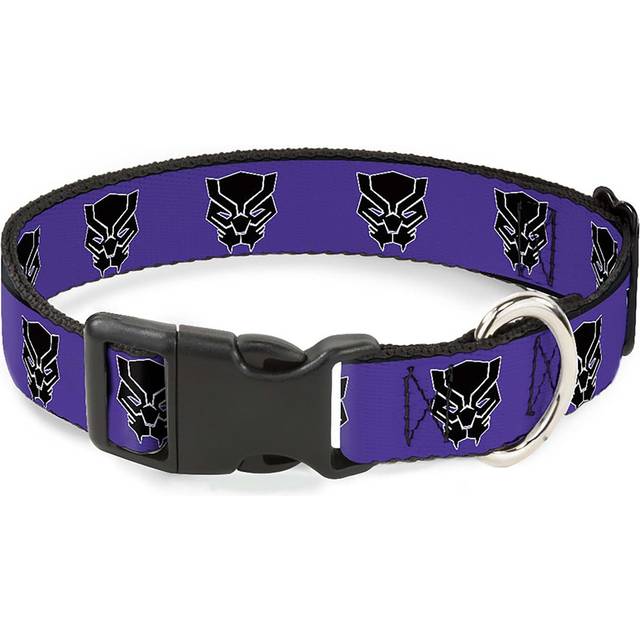 Black Panther Plastic Clip Pet Collar - Black&#47;Blue (M-N)