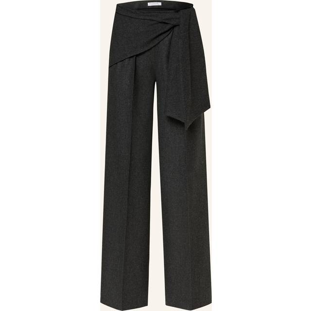 Max Mara Arsenio high-rise wool felt wide-leg pants - black (UK 14)