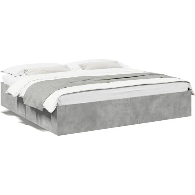 vidaXL Bed Frame without Mattress Concrete Grey 200x200 cm