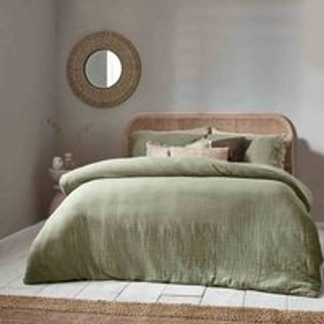 Yard Lark Muslin Cotton King Duvet Cover Set Eucalyptus, Multi