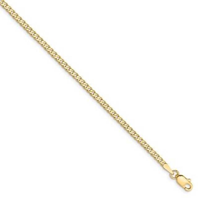 Quality Gold FBU060-7 14K Yellow Gold 2.2 mm Flat Beveled Curb Chain 7 in. Bracelet