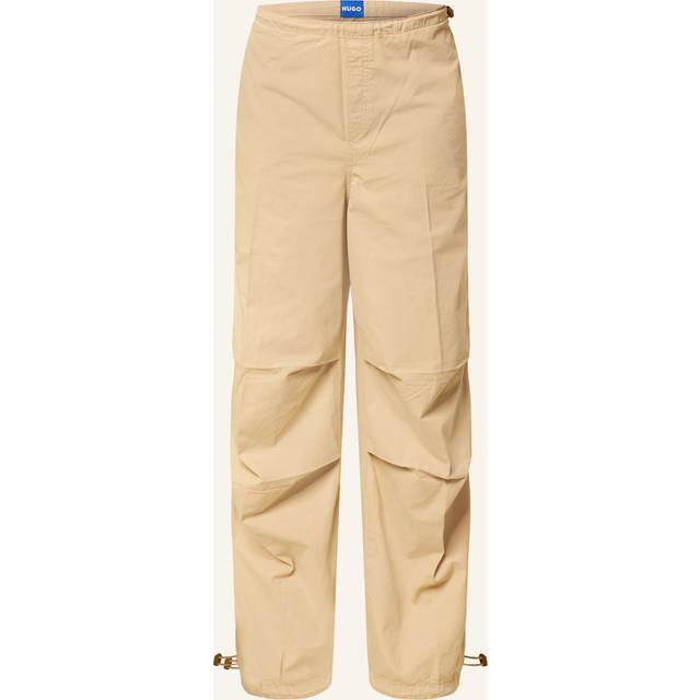 Baggy-fit parachute trousers in cotton canvas - Beige