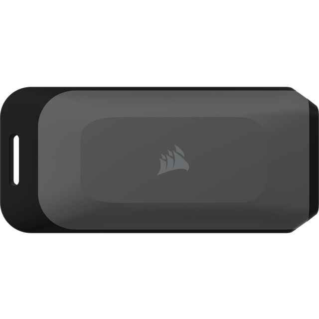 Corsair EX100U 4 TB bärbar USB Type-C-datalagring – ultrasnabb för alla PC/Mac/konsoler, Gen2 x2, Plug and Play, leveransomfånget innehåller USB Type-C och USB Type-A-kablar – svart