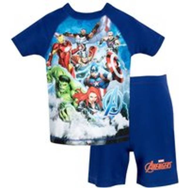 Hulk Black Widow Captain America Thor Iron Man and Falcon Avengers Two Piece Swim Set - Blue - 18-24 m