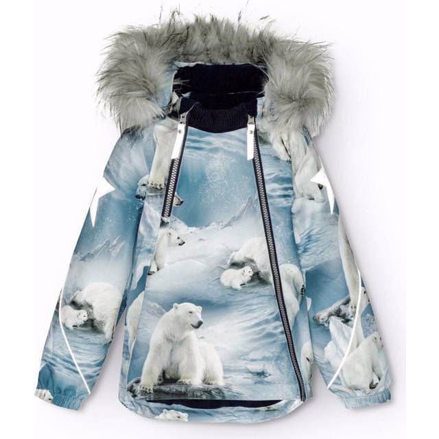 Molo Hopla Fur vinterjacka (barn/junior) - Polar Bear Joy, 92