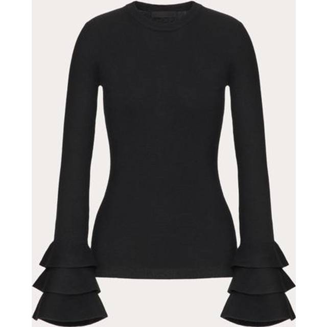 Valentino Ruffled Sweater - Black   - L