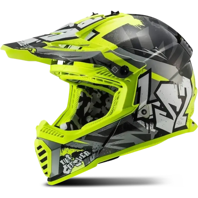 LS2 MX437 Fast II MX Helmet Youth Mini Crusher Black-Yellow M (M)