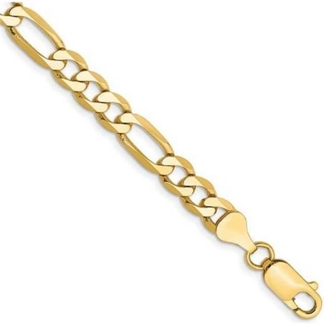 14K Yellow Gold 6.25 mm Flat Figaro 9 in. Chain Bracelet