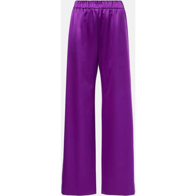 Valentino Silk satin wide-leg pants - purple (UK 12)