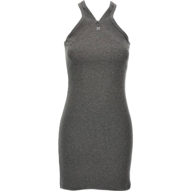 Courrèges Gray Criss Cross 90's Minidress - 9011 Dark Heath Grey - S