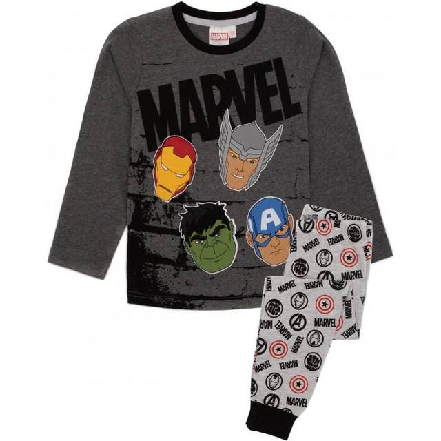 (4-5 Years, Black/Grey) Marvel Avengers Boys Long-Sleeved Pyjama Set