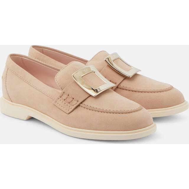 25mm Metal Buckle Suede Loafers