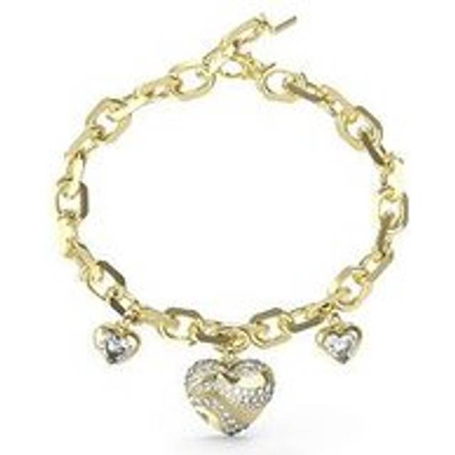 Guess Gold Tone Multi Crystal Charm Bracelet
