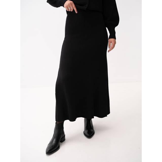 YAS Yasfonny Hw Ankle Knit Skirt Black XS