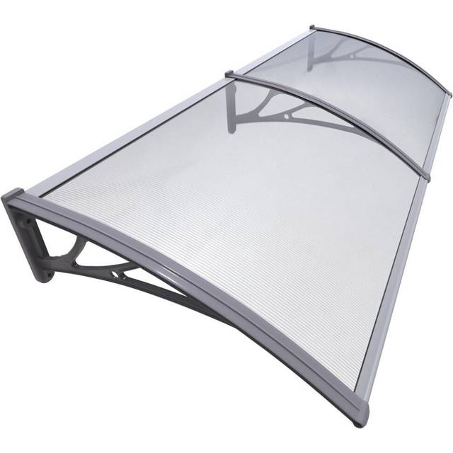 VOUNOT 200x80cm Front Door Canopy Porch Outdoor Awning, Rain Shelter, Grey