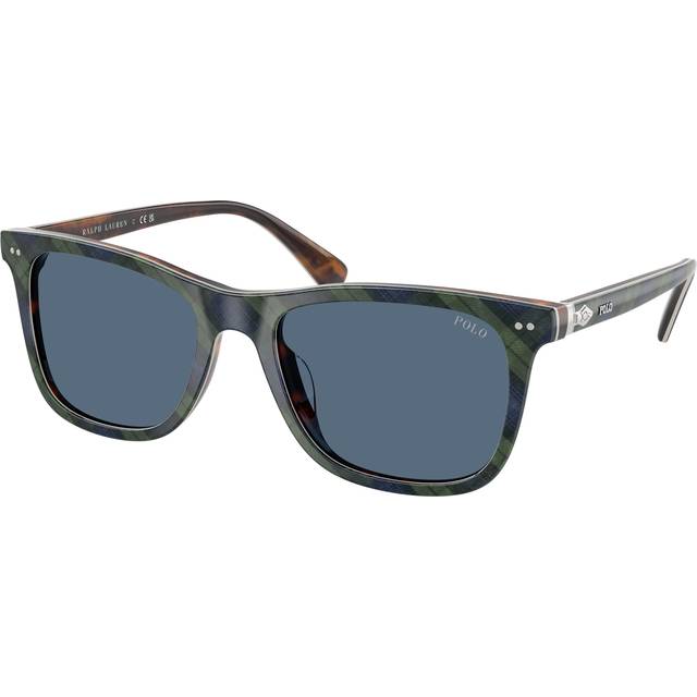 Polo Ralph Lauren PH4220U Sunglasses 562180 Shiny Tartan Blue / Green
