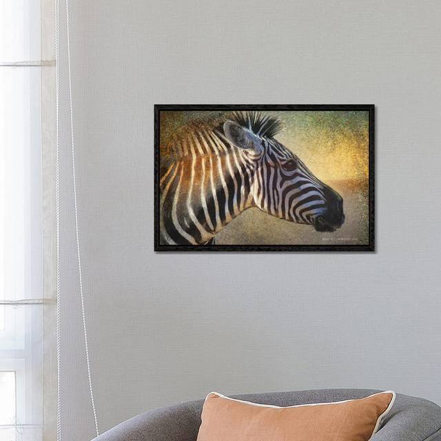 Zebra Portrait - Black Floater Frame (45.72cm H x 66.04cm W x 3.81cm D)