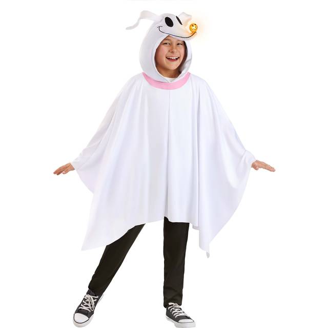 Child Nightmare Before Christmas Zero Costume Poncho | Disney Costumes - Orange&#47;Pink&#47;White (L/XL)