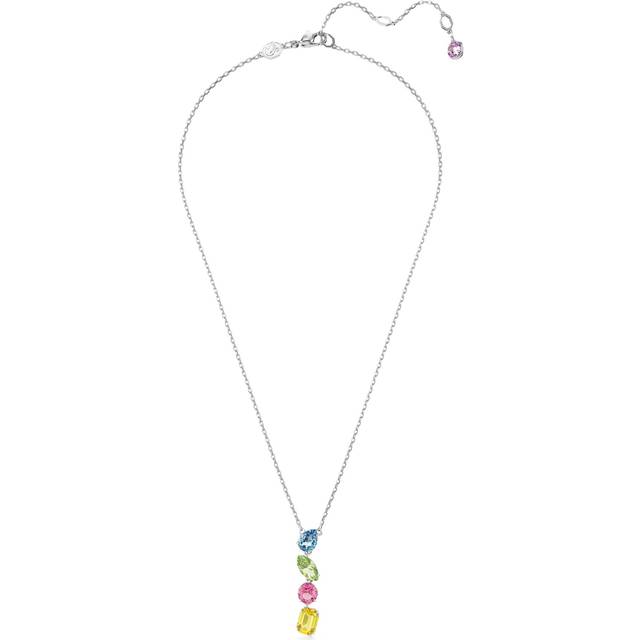 Swarovski Gema Y-hänge, Blandade snitt, Flerfärgad, Rhodiumpläterad