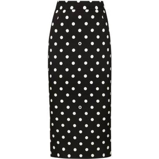 Dolce & Gabbana Charmeuse Calf-length Pencil Skirt With Polka-dot Print - Woman Skirts Print 38