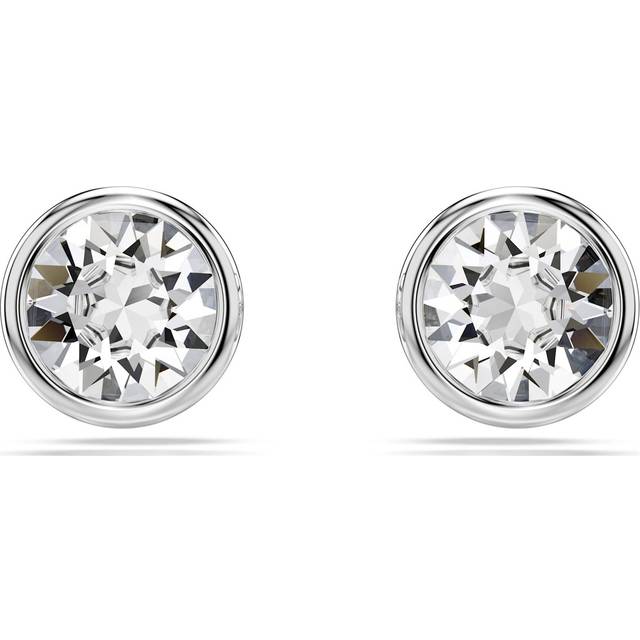 Swarovski Imber Rhodium Plated White Round Stud Earrings 5696073 - Silver