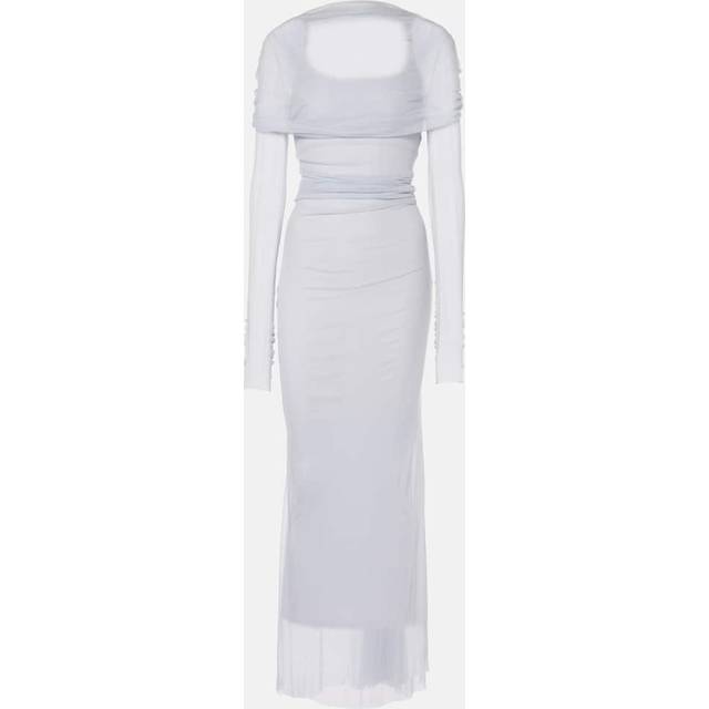 Christopher Esber Veiled off-shoulder tulle maxi dress