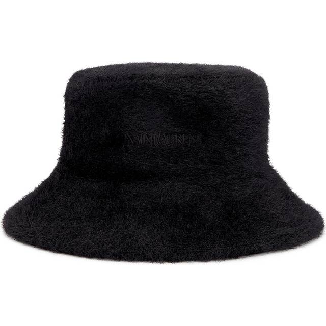 Saint Laurent Fluffy Bucket Hat in Black - Black. Size 57 (also in 59). (57)