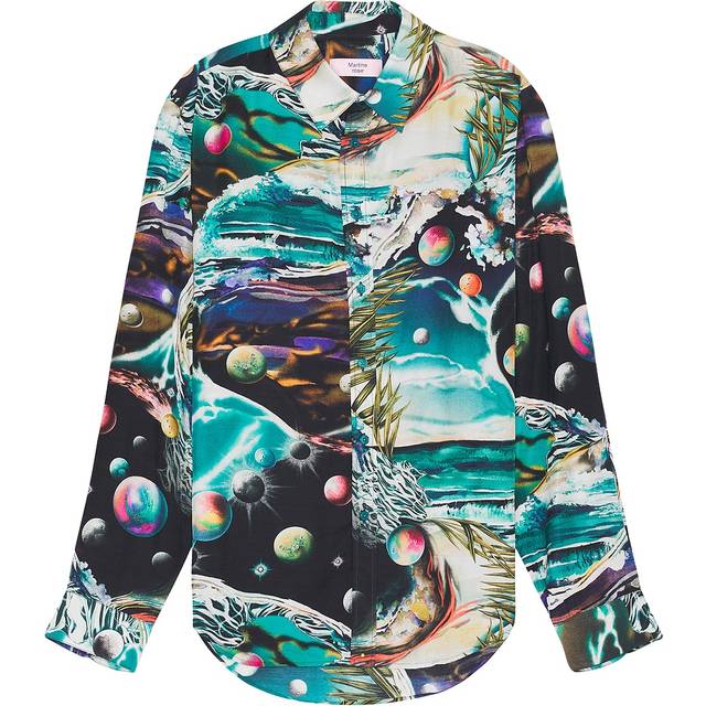Martine Rose Classic Shirt in Green Turquoise Space - Teal. Size S (also in ). (S)