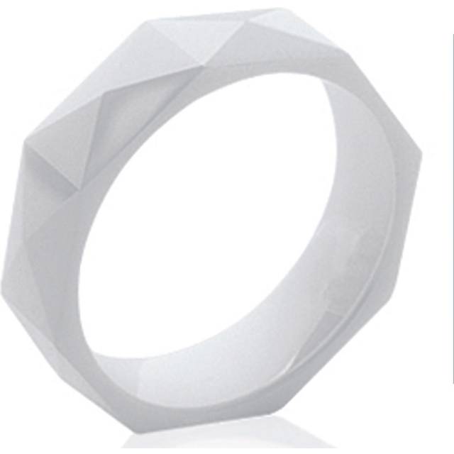 White 'Mineralia' ceramic ring - 6 mm 50 white