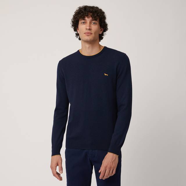 Harmont & Blaine, Stickade tröjor & koftor, Herr, L, Läder, Herrkläder Sweatshirts Blå Aw24 - blue (L)
