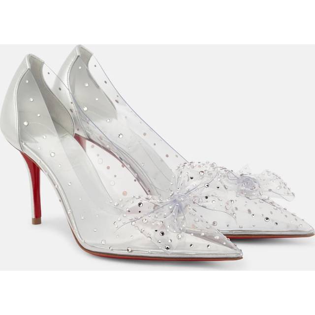 Christian Louboutin Jelly Strass 80 embellished PVC pumps - silver (UK 8.5)