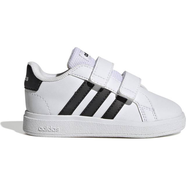 Grand Court Lifestyle Hook and Loop Shoes - Cloud White / Core Black / Core Black - 5K