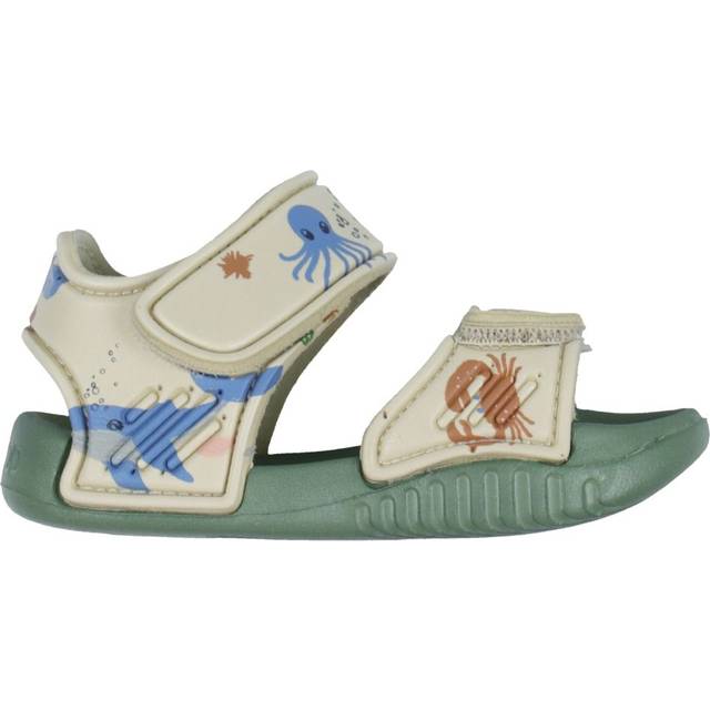 Liewood Ivory & Green Sealife Velcro Sandals - Green/Ivory - 27