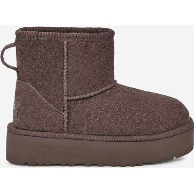 UGG® Classic Mini Platform Boot in Thunder Cloud, Size 12, Leather/Polyester/Wool