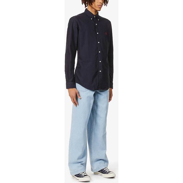 Custom-fit Navy Blue Oxford Shirt