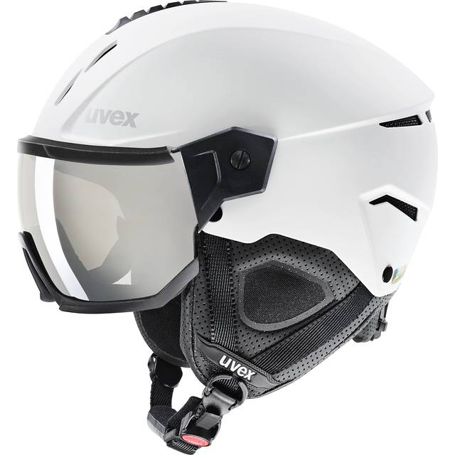 uvex instinct visor - skidhjälm för dam och herr - med visir - individuell storleksanpassning - white-black matt - 59-61 cm