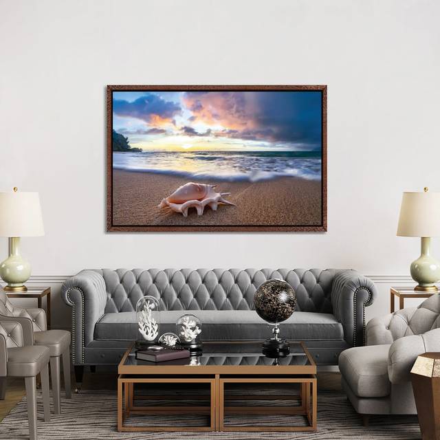 Shell Sea Drops - Classic Wood Floater Framed (152.5 cm H x 101.5 cm W)