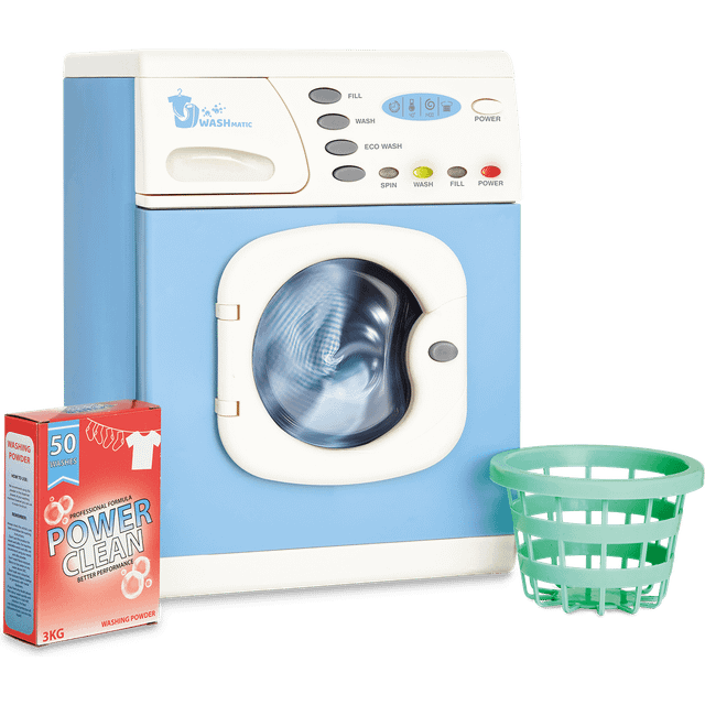 Casdon Electronic Washer BLUE Realistic Toy Washing Machine Equipped with Lights