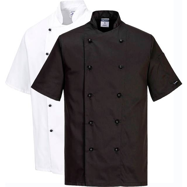 Portwest Kent Chefs Jacket S/S - White - XS