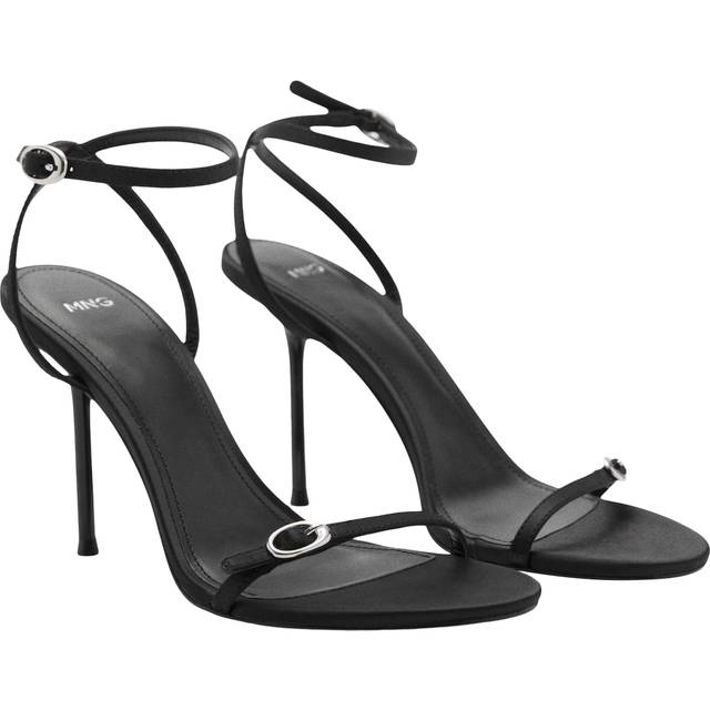 Mango Heeled Sandal With Buckle Detail Kvinde Black Snøresko hos Magasin