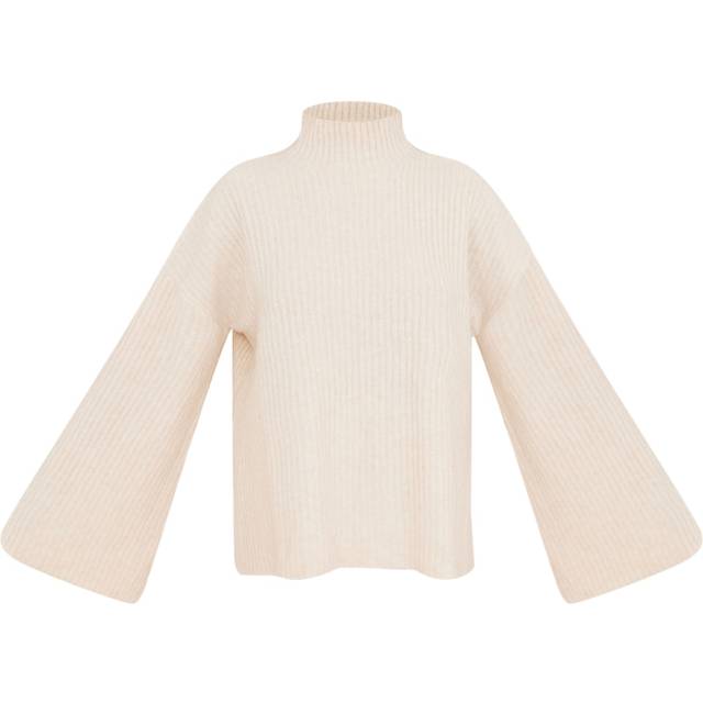 Oatmeal Luxe Rib Knit Oversized Jumper, Oatmeal - XS