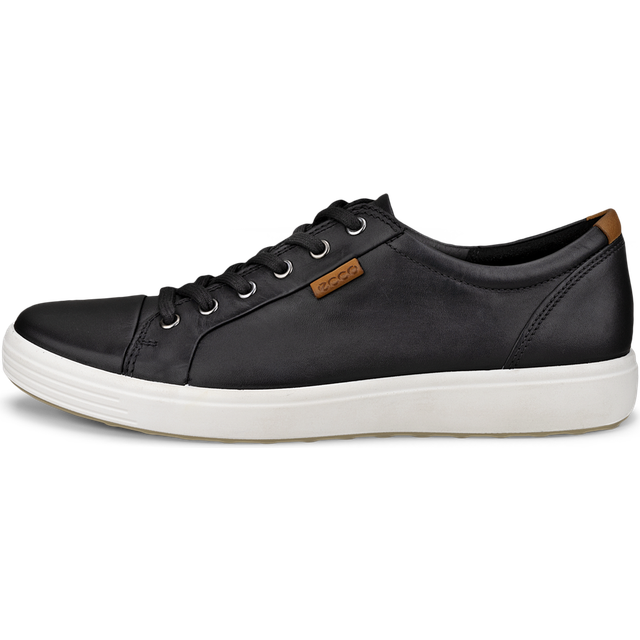 Ecco Ecco Soft 7 Full Grain Leather Men's Casual Trainers - Black - UK 6.5-7