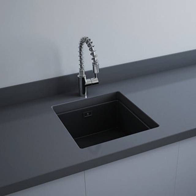 Rak Silvia Drop in Kitchen Sink 450mm l x 475mm w - Matt Black