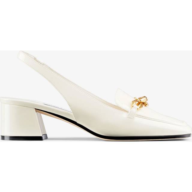 Jimmy Choo Diamond Tilda 45 patent leather slingback pumps - white (UK 4)