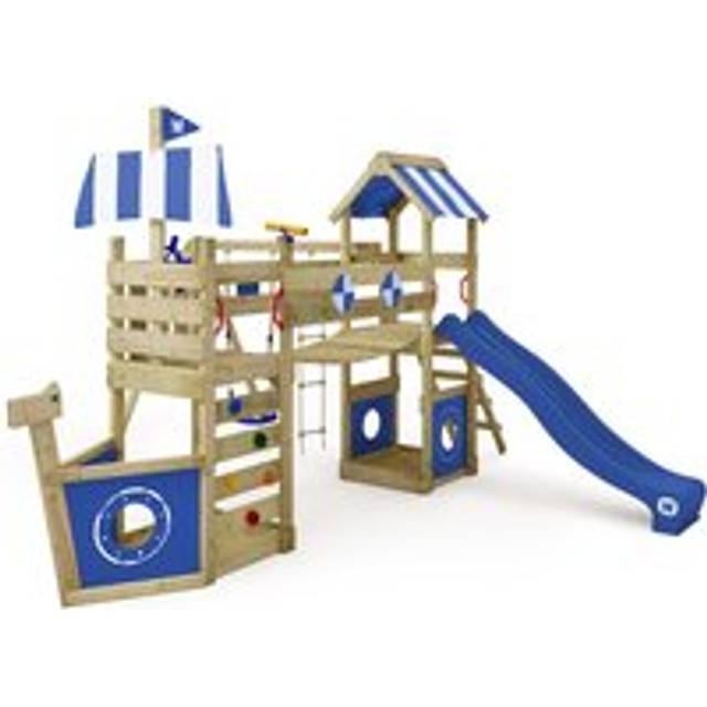 No Brand - Wickey Wooden climbing frame StormFlyer with swing set and slide, Playhouse on stilts for kids with sandpit, climbing ladder &