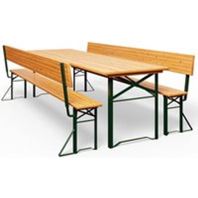Beer Table and Bench Set Wood 170x70x76cm Backrest