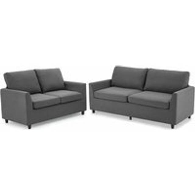 Yodolla - Sectional Sofa Set with Removable Sofa Covers Modern Upholstered 2+2 Living Room Couch Sets for Living Room Dark Grey, 136cm+192cm